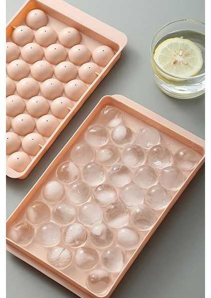 Pratik Yuvarlak Çoklu Buz Kalıbı Alkol Kahve Meyve Buz Topu Aparatı 33 Hazneli Küre Buz Kalıbı