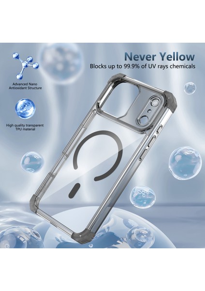 iPhone 17 Pro Max Için Manyetik Kılıf, Magsafe Darbeye Dayanıklı Askeri Koruma Şeffaf Telefon Kılıfı Siyah (Yurt Dışından) modelleri