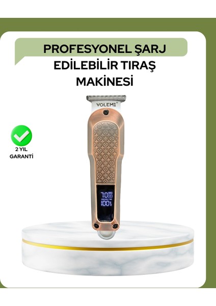 Profesyonel 7000RPM Saç Kesim Makinesi – Type-C Şarjlı, LCD Ekranlı, 4 Kademeli Ayar