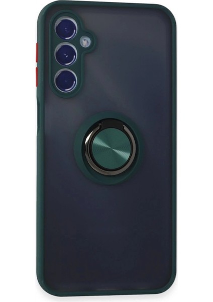 Samsung Galaxy M34 5g Kılıf Montreal Yüzüklü Silikon Kapak - Yeşil (K95)