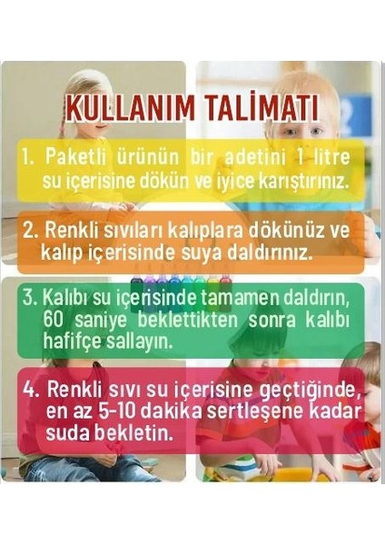 Elf Aqua Gel Sihirli Su Oyuncak Seti 5 Renk Jel Şişe 6 Kalıp modelleri