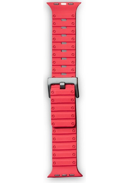 Apple Watch 42MM Magnus Mıknatıslı Silikon Kordon - KIRMIZI-(5796) - I46H65N0-6A59VS