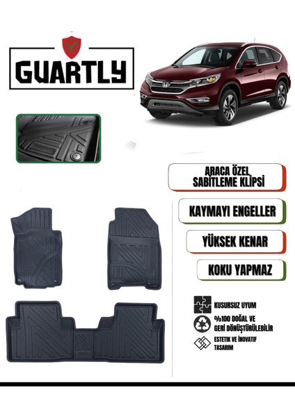 Honda Cr-V 2011-2017 Uyumlu Araca Özel Premium 4d Havuzlu Paspas Takımı