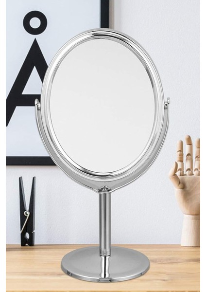 Mini Retro Masa Aynası Yuvarlak Gümüş Renk Şirin Zarif Masa Makyaj Aynası modelleri