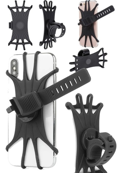 Orjinal Universal Bisiklet Telefon Tutucu Motorsiklet Direksiyon Silikon Gidon Tutucu Aparatı Esnek fiyatları