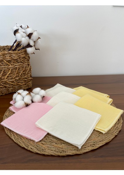 10'lu Müslin Bebek Ağız Mendili,ter Bezi %100 Pamuk 25X25 cm fiyatları