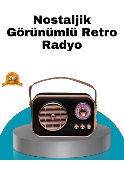 Retro Tarz Kablosuz Radyo – Bluetooth, USB ve Tf Kart Girişli