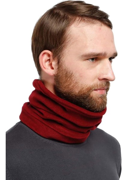 Kışlık Spor Unisex Bordo Polar Boyunluk Bordo Polar modelleri