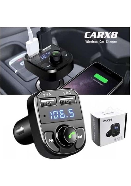 Carx8 Digital Ekran Bluetooth Araç Kiti Mp3 Fm Transmitter modelleri