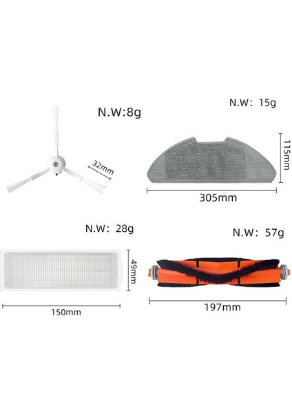 Xiaomi Robot Mop 2 Pro / Mop2 Lite / MJST1S / Mjstl Ana Yan Fırça Için (Yurt Dışından) fiyatları