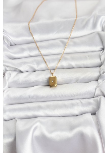 316L Çelik Zincir Gold Renk Minimal Kutup Yıldızı Model Kadın Kolye - Bamido