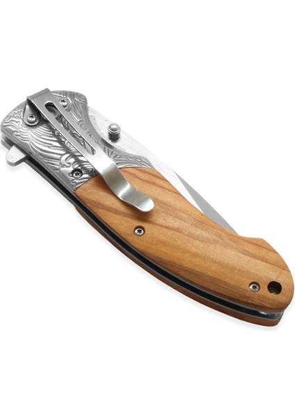 Browning Zeytin Ağacı Saplı Isme Özel Yazılı 9CR18MOV Kalite Paslanmaz Çelik Avcı ve Kamp Bıçağı modelleri