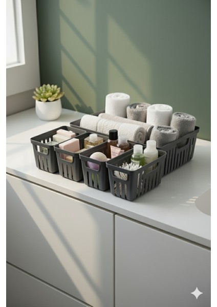 5 Parça Banyo Dolap Içi Düzenleyici Antrasit fiyatları