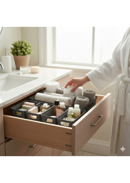 5 Parça Banyo Dolap Içi Düzenleyici Antrasit modelleri