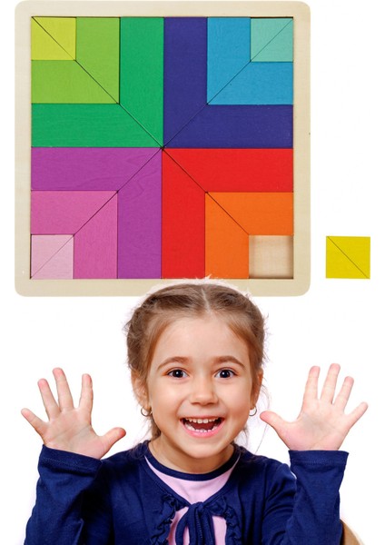 24 Parça Ahşap Tengrem Seti Gökkuşağı Ahşap Çoklu Puzzle Eğitici Oyun Seti modelleri