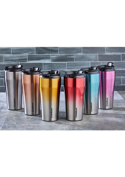CKR-2049 400ML.ÇELİK MUG TERMOS BARDAK ÇİFT RENK (4887)