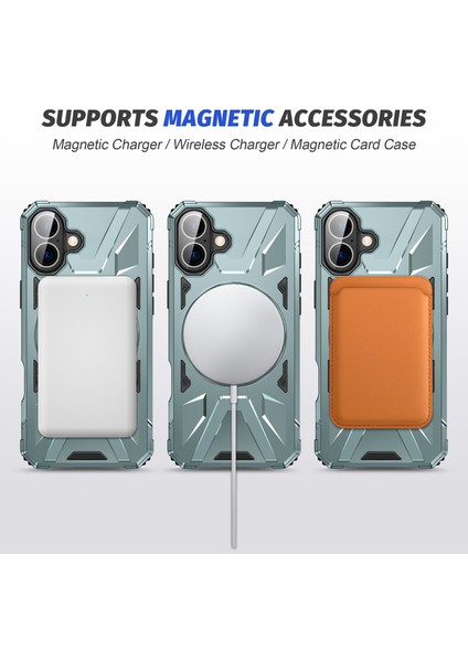 iPhone 17 Için Magsafe ile Uyumlu Kılıf, Çift Katmanlı Sağlam Koruyucu Kılıf, Manyetik Halka Stand, Yeşil (Yurt Dışından) fırsatları