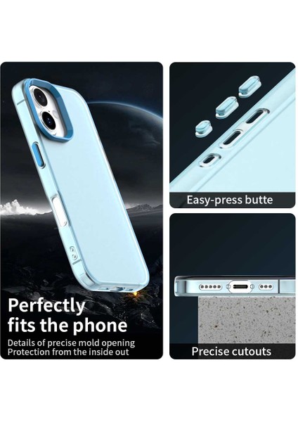 iPhone 17 Için Ince, Yarı Saydam, Mat, Darbeye Dayanıklı Koruyucu Kılıf, Mavi (Yurt Dışından) fiyatları