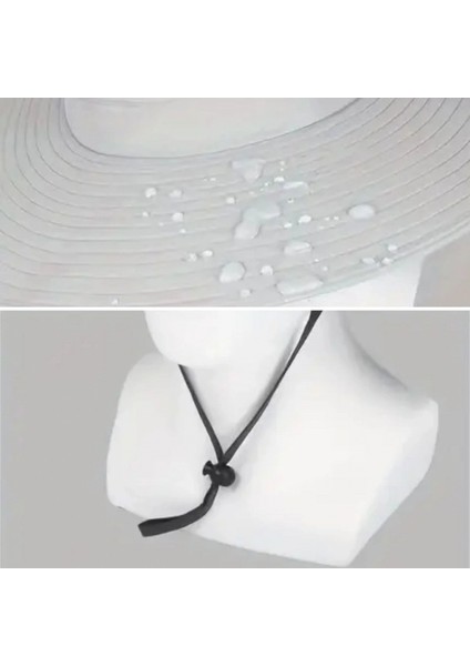 Güneş Koruyuculu Nefes Alabilen Maskeli ve Boyun Kapaklı Geniş Kenarlı Balıkçı Şapkası indirimleri