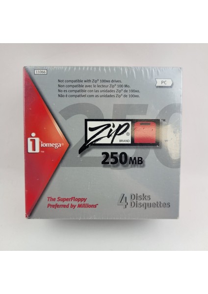 Pc Formatlı 250 MB Zip Diskler 4'lü Paket fiyatları