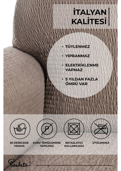 Lastikli Esnek ve Yıkanabilir Piliseli Kakao Tekli Koltuk Örtüsü modelleri