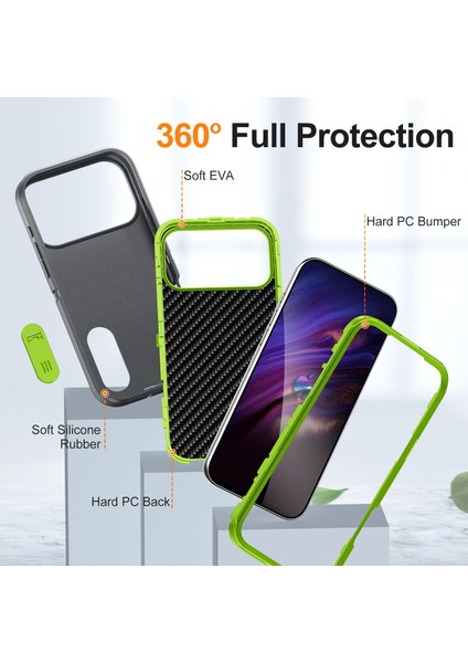 iPhone 17 Pro Max Hibrit Kılıf, Üç Katmanlı Sağlam Darbeye Dayanıklı Ağır Hizmet Tipi Koruyucu Kılıf ve Stand, Gri (Yurt Dışından) modelleri