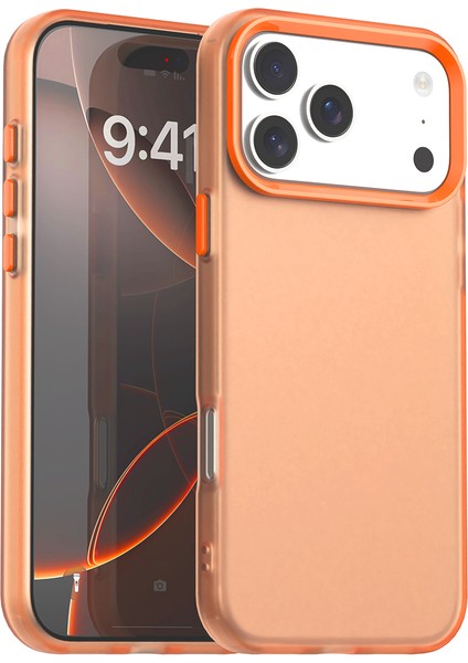 iPhone 17 Pro Için Ince, Yarı Saydam, Mat, Darbeye Dayanıklı Koruyucu Kılıf, Turuncu (Yurt Dışından)