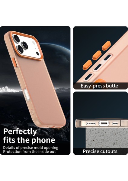 iPhone 17 Pro Için Ince, Yarı Saydam, Mat, Darbeye Dayanıklı Koruyucu Kılıf, Turuncu (Yurt Dışından) fiyatları