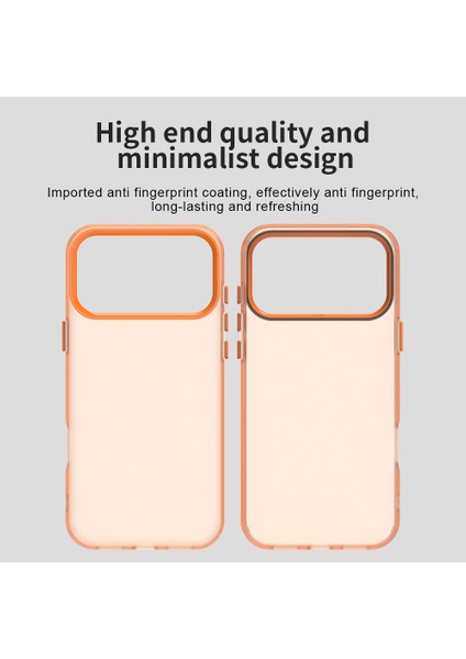 iPhone 17 Pro Için Ince, Yarı Saydam, Mat, Darbeye Dayanıklı Koruyucu Kılıf, Turuncu (Yurt Dışından) fırsatları