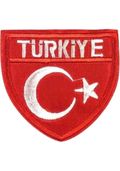 Aplike Ütü İle Yapışan Türk Bayrağı Türkiye Yazılı Arma 4 cm