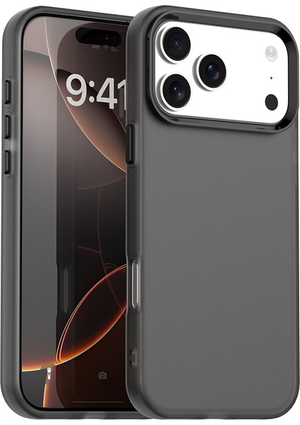 iPhone 17 Pro Için Ince, Yarı Saydam, Mat, Darbeye Dayanıklı Koruyucu Kılıf, Siyah (Yurt Dışından)