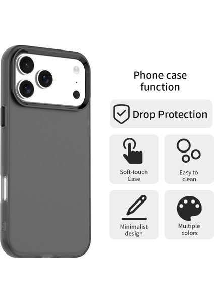 iPhone 17 Pro Için Ince, Yarı Saydam, Mat, Darbeye Dayanıklı Koruyucu Kılıf, Siyah (Yurt Dışından) modelleri