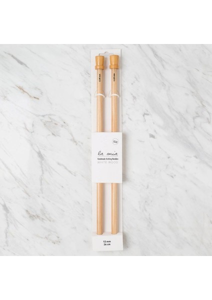 La Mia Whitewood 12 mm 36 cm Ahşap Örgü Şişi