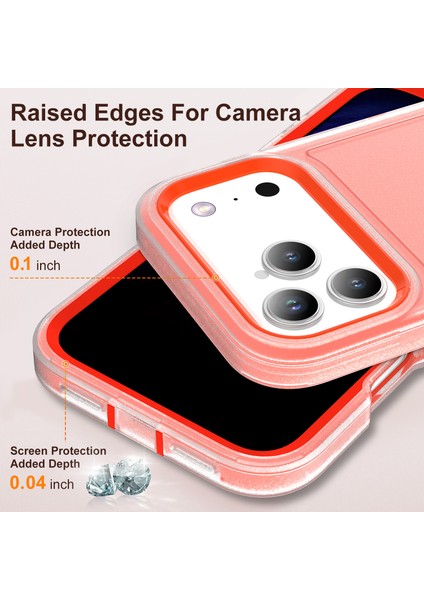 iPhone 17 Pro Max Hibrit Kılıf, Üç Katmanlı Sağlam Darbeye Dayanıklı Ağır Hizmet Tipi Koruyucu Kılıf ve Stand, Turuncu (Yurt Dışından) indirimleri