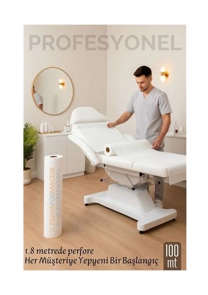 Bfs Tek Kullanımlık 60 cm x 100 M 1.80 mt Perforeli Sedye Örtüsü – Muayene ve Güzellik Salonları Için