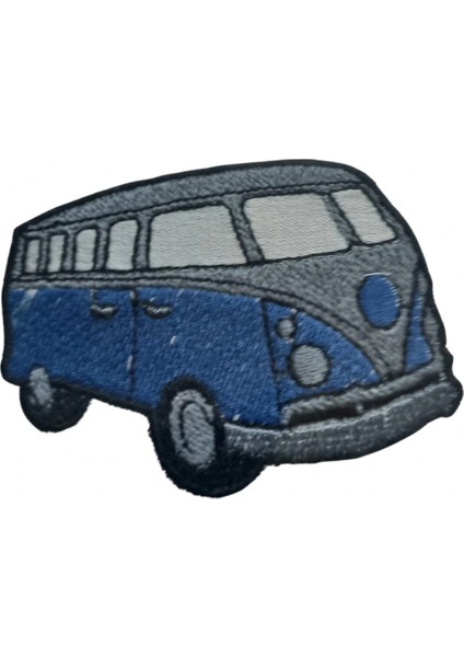 Aplike Ütü İle Yapışan Otobüs Mavi - Gri Arma 4x2 cm