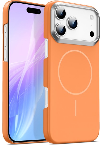 iPhone 17 Pro Için Manyetik Kılıf, Magsafe ile Uyumlu, Ince Sert Pc Mat Telefon Kılıfı, Turuncu (Yurt Dışından)