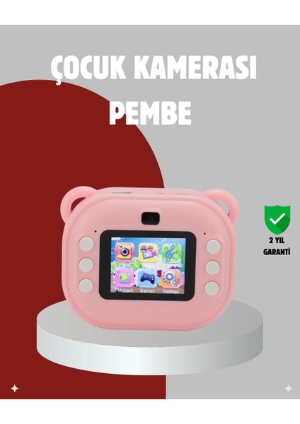 Anında Baskı Özellikli Çocuk Kamerası – 24MP Hd Çift Lens, 32GB Hafıza ve Oyun Modu