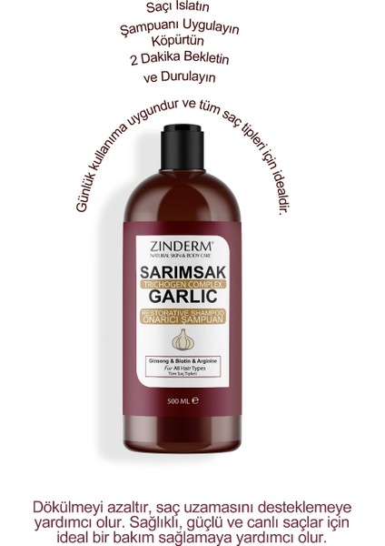 Trichogen Complex Güçlendirici Sarımsak Özlü Tuzsuz Şampuan | Dökülme Karşıtı & Onarıcı (2 Adet x 500 Ml) indirimleri