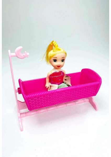 Sallanan Beşikli Parmak Bebek 10X10 cm