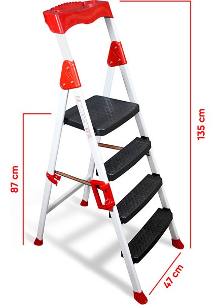 Elegance 3+1 Geniş Basamaklı Kolay Taşıma Aparatlı Merdiven Kaliteli Paslanmaz indirimleri