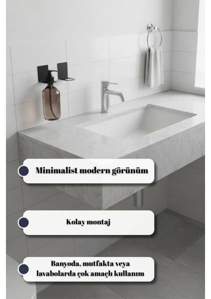 Metal Sıvı Sabunluk Tutucu Banyo ve Mutfak Duvar Tipi Matbanyo Organizer fiyatları