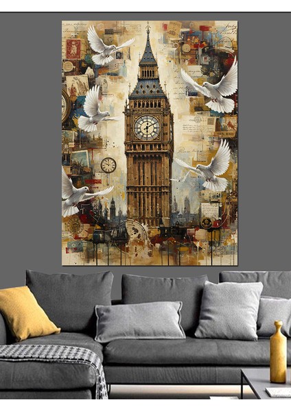 Big Ben Saat Kulesi Dekoratif Kanvas - Mdf Ahşap Tablo modelleri