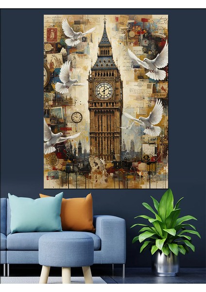 Big Ben Saat Kulesi Dekoratif Kanvas - Mdf Ahşap Tablo indirimleri
