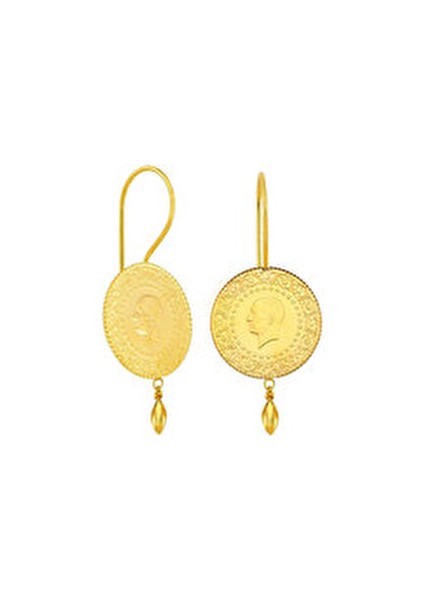 22 Ayar Çeyrek Altınlı Sallantılı Küpe Sarı Renk Otantik Tasarım fiyatları