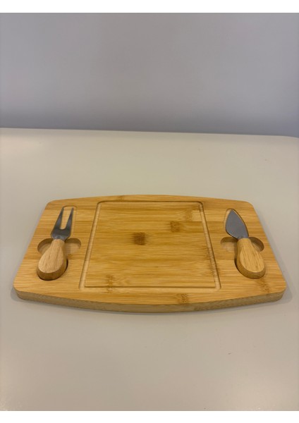 Bambu 2 Bıçaklı Peynir Sunum Tahtası - Et Sunumluk - Kahvaltı Sunumluğu -Dekoratif Sunumluk indirimleri