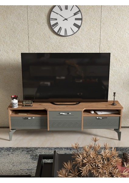 Tv Sehpası Tv Ünitesi 160 cm Atlantik Çam Antrasit Mistral 5071 modelleri