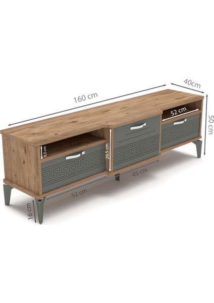 Tv Sehpası Tv Ünitesi 160 cm Atlantik Çam Antrasit Mistral 5071 fırsatları