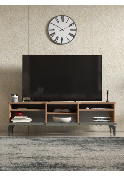 Tv Sehpası Tv Ünitesi 160 cm Atlantik Çam Antrasit Mistral 5071 indirimleri