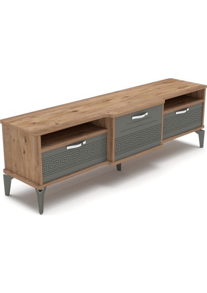 Tv Sehpası Tv Ünitesi 160 cm Atlantik Çam Antrasit Mistral 5071